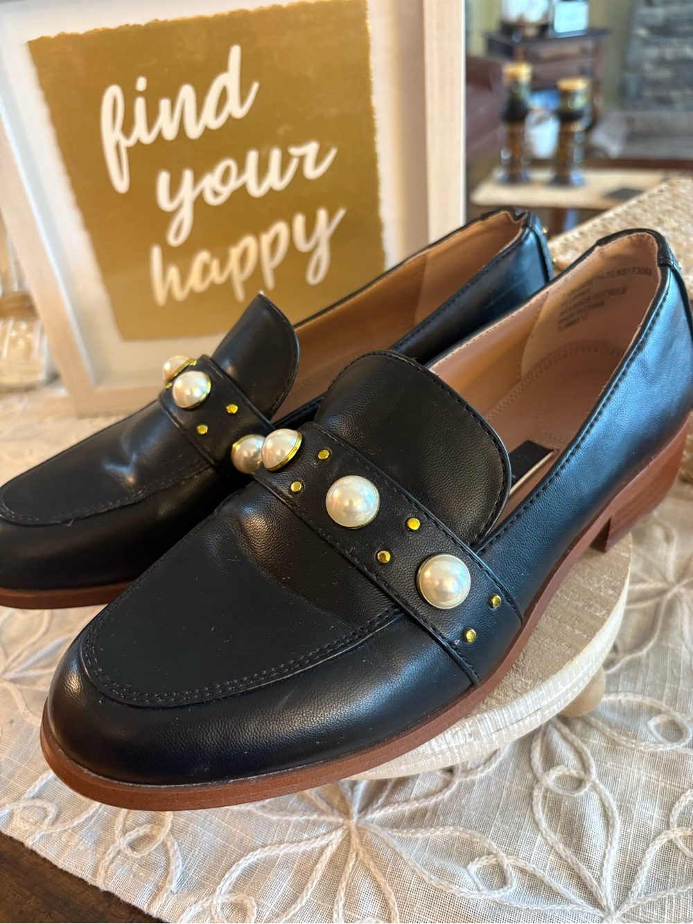 Kensie Gareth Black Pearl Loafers